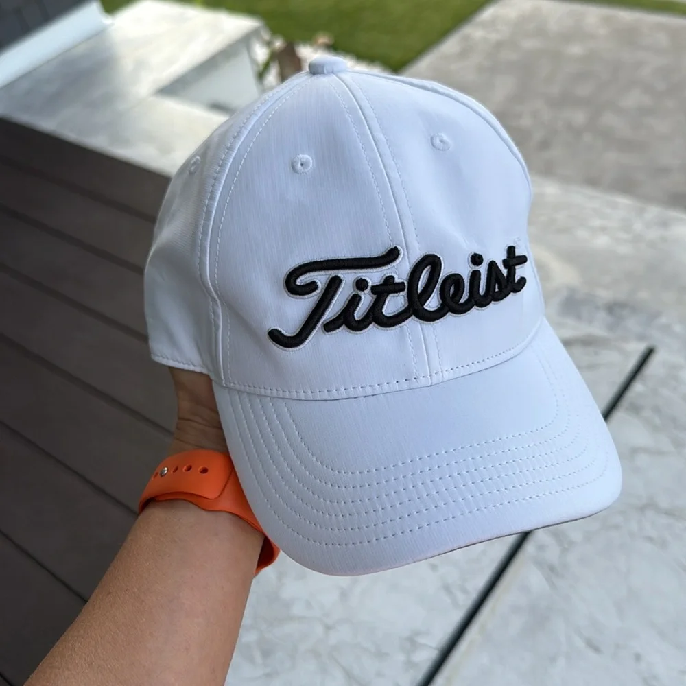 Titleist White Cap with Black Logo Edgewood Tahoe